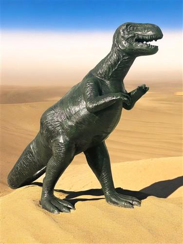 T-Rex Dinosaur Statue, Outdoor 6' Jurassic Park Style Yard Decor, Cast Aluminum