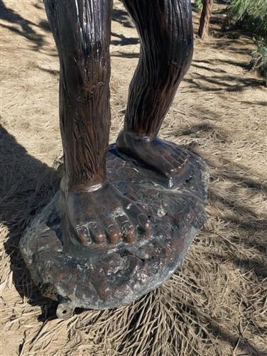 Dinosaur - Big Foot Sasquatch Statue, 93" Life Size Outdoor Yard Art, Cast Aluminum by The Old Grainery (aluminum, Big Foo...
