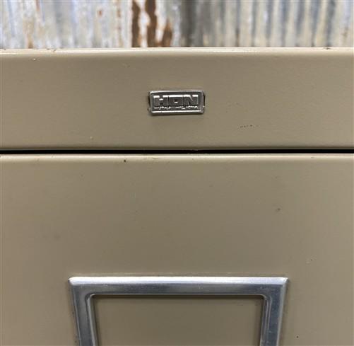 Pair of 29" Vertical File Cabinets, Steelcase & Hon, Vintage Metal 2 Drawer File