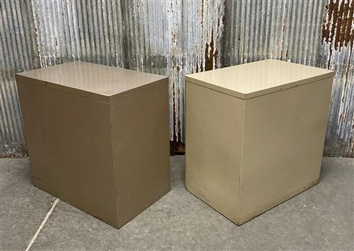 Pair of 29" Vertical File Cabinets, Steelcase & Hon, Vintage Metal 2 Drawer File