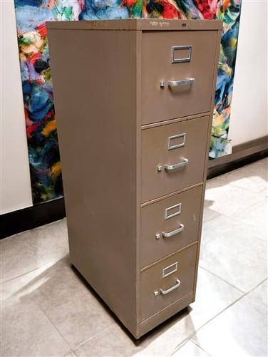 HON File Cabinet, Vintage Metal 4 Drawer File, Industrial Storage, Home Office