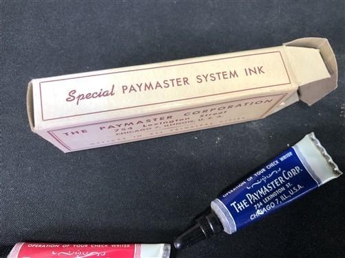 Vintage Special Paymaster System Check Writer Red & Blue Ink, A