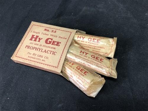 Collectible - Vintage Hy Gee Prophylactic, No. 35 Single Tubes, Original Box, Condoms by The Old Grainery (3 pack, collect...