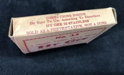 Collectible - Vintage Hy Gee Prophylactic, No. 35 Single Tubes, Original Box, Condoms by The Old Grainery (3 pack, collect...