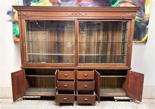 Retail Store Display Cabinet, Vintage 10' Bookcase, Backbar, Display Case, D