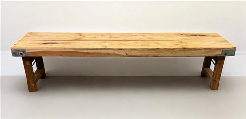 Rustic Folding Bench (72x14.5) Vintage Reclaimed Wood Bench, Farmhouse Seat A110