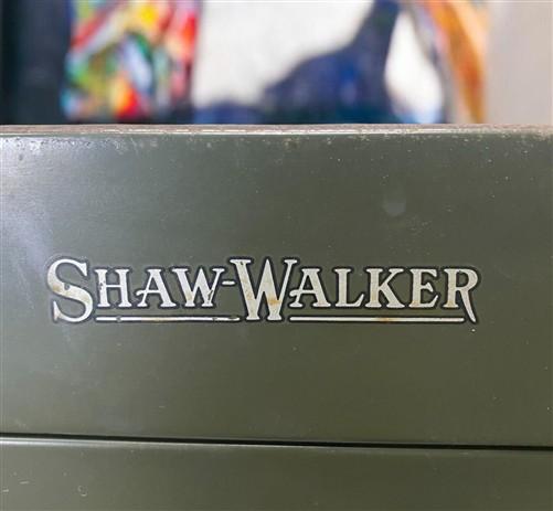 Shaw-Walker Filing Cabinet, Vintage Metal 4 Drawer Green File Cabinet Industrial