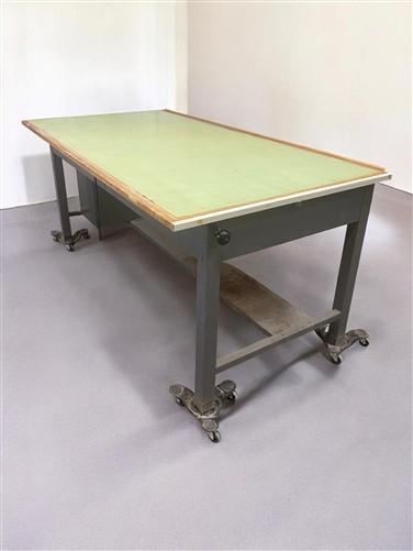 Drafting Table - Industrial Drafting Table, Vintage Hamilton 7' Drafting Work Table with Drawers by The Old Grainery (arch...