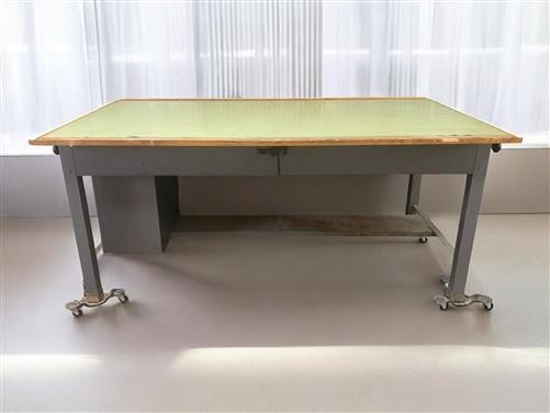 Drafting Table - Industrial Drafting Table, Vintage Hamilton 7' Drafting Work Table with Drawers by The Old Grainery (arch...