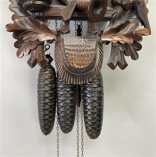 Clock - German Cuckoo Clock, Vintage Black Forest Clock, Carved Wood Deer Hunter Clock by The Old Grainery (alpine decor,...