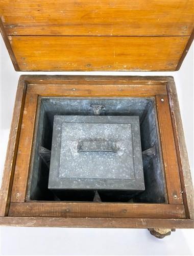 Cooler - Antique Wooden Ice Chest, Ice Box, Galvanized Liner, Farmhouse Primitive Decor by The Old Grainery (Chest Cooler,...