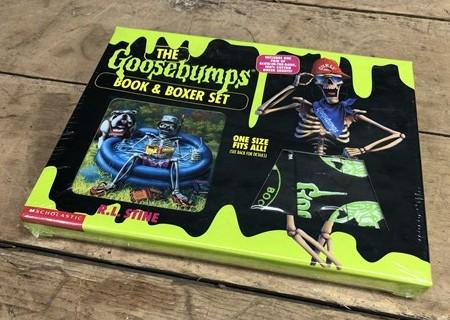 R.L Stine Goosebumps Book & Boxer Set, Sealed NIB NOS Glow in Dark Collector Set