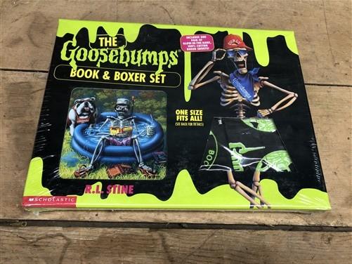 R.L Stine Goosebumps Book & Boxer Set, Sealed NIB NOS Glow in Dark Collector Set