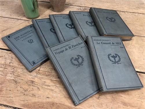 1895-1910 Heaths Modern Language Series French, 7 Antique Hardback French Texts