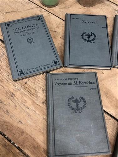 1895-1910 Heaths Modern Language Series French, 7 Antique Hardback French Texts
