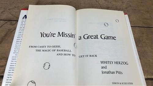 Book - 1999 Whitey Herzog You're Missin a Great Game Signed Copy, Hardcover Dust Jacket by The Old Grainery (1999, autogra...
