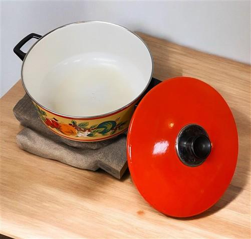 Cookware Set - 13 pc Holt Howard "Fruit Festival" Cookware Set, Vintage Enamel Cookware, MCM by The Old Grainery (1960s co...