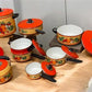 Cookware Set - 13 pc Holt Howard "Fruit Festival" Cookware Set, Vintage Enamel Cookware, MCM by The Old Grainery (1960s co...
