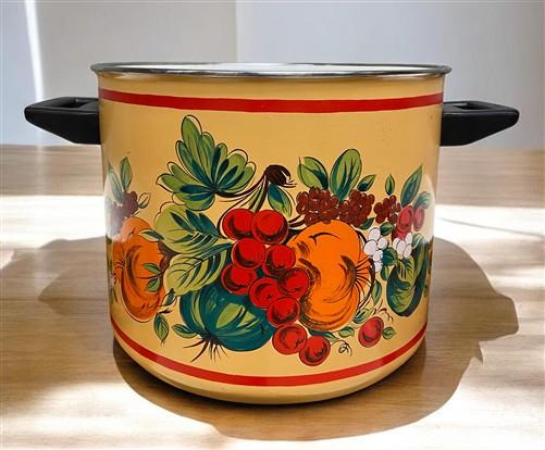 Cookware Set - 13 pc Holt Howard "Fruit Festival" Cookware Set, Vintage Enamel Cookware, MCM by The Old Grainery (1960s co...