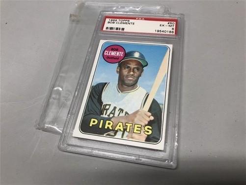 Baseball collectibles - 1969 Topps #50 Roberto Bob Clemente Pirates Baseball Card HoF PSA 6 by The Old Grainery (1969, Bas...