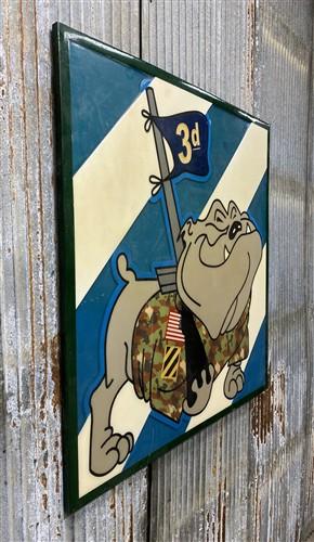 Military Sign - 3rd Infantry Division Bulldog Sign (38.5x38.5) Military Unit Wall Art Display by The Old Grainery (army gi...