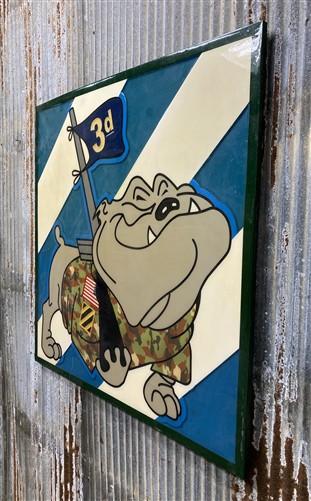 Military Sign - 3rd Infantry Division Bulldog Sign (38.5x38.5) Military Unit Wall Art Display by The Old Grainery (army gi...