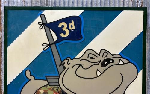Military Sign - 3rd Infantry Division Bulldog Sign (38.5x38.5) Military Unit Wall Art Display by The Old Grainery (army gi...