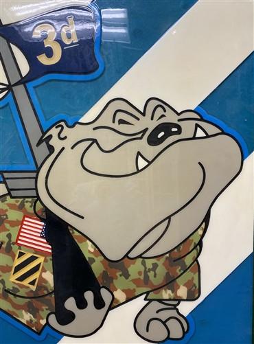 Military Sign - 3rd Infantry Division Bulldog Sign (38.5x38.5) Military Unit Wall Art Display by The Old Grainery (army gi...