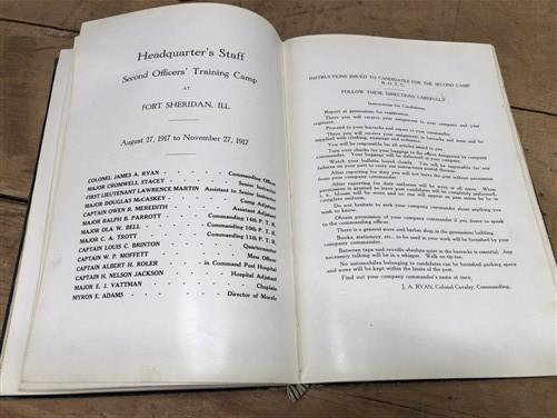 1920 The Fort Sheridan Officers Training Camps Adams Girton, WWI Era Training