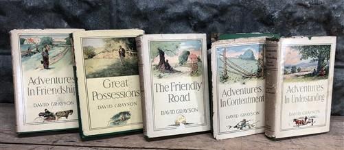 Set of books - 1906-1925 David Grayson Hardback Lot, Adventures in Contentment Friendship More by The Old Grainery (1906 t...