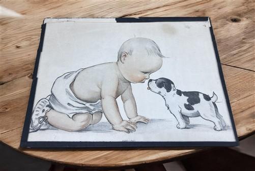 Charles Twelvetrees The Five Senses Illustration Art 1917, Vintage Baby Art