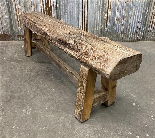 Bench - 60" Rustic Log Bench, Vintage Reclaimed Wood Bench, Farmhouse Decor Cabin Seat T by The Old Grainery (60 inch, Adu...