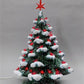 lighted table top christmas tree - Ceramic Light Up Christmas Tree, 16 Inch Flocked Green Red Birds Holiday Decor by The O...