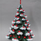 lighted table top christmas tree - Ceramic Light Up Christmas Tree, 16 Inch Flocked Green Red Birds Holiday Decor by The O...