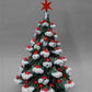 lighted table top christmas tree - Ceramic Light Up Christmas Tree, 16 Inch Flocked Green Red Birds Holiday Decor by The O...