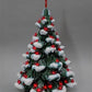 lighted table top christmas tree - Ceramic Light Up Christmas Tree, 16 Inch Flocked Green Red Birds Holiday Decor by The O...