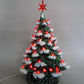 lighted table top christmas tree - Ceramic Light Up Christmas Tree, 16 Inch Flocked Green Red Birds Holiday Decor by The O...