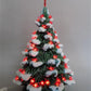 lighted table top christmas tree - Ceramic Light Up Christmas Tree, 16 Inch Flocked Green Red Birds Holiday Decor by The O...