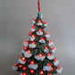 lighted table top christmas tree - Ceramic Light Up Christmas Tree, 16 Inch Flocked Green Red Birds Holiday Decor by The O...