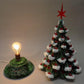 lighted table top christmas tree - Ceramic Light Up Christmas Tree, 16 Inch Flocked Green Red Birds Holiday Decor by The O...
