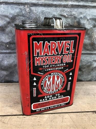 Marvel Mystery Oil Can, Vintage 1 Gallon Tin Gas Oil Additive, Petroliana