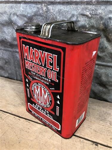 Marvel Mystery Oil Can, Vintage 1 Gallon Tin Gas Oil Additive, Petroliana