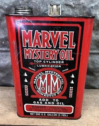 Marvel Mystery Oil Can, Vintage 1 Gallon Tin Gas Oil Additive, Petroliana