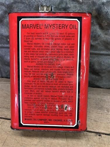 Marvel Mystery Oil Can, Vintage 1 Gallon Tin Gas Oil Additive, Petroliana