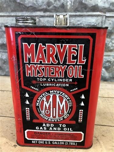 Marvel Mystery Oil Can, Vintage 1 Gallon Tin Gas Oil Additive, Petroliana