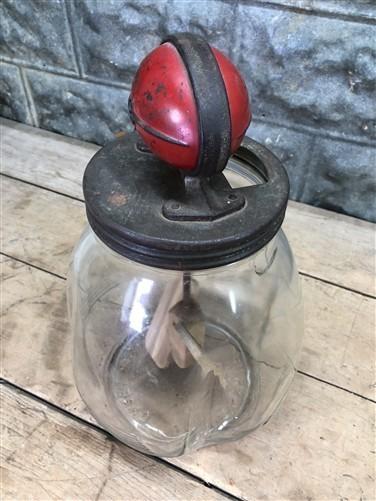 Butter churn - Dazey Butter Churn, Vintage 8 Quart, Red Football No 8 Tulip Glass Wood Paddle by The Old Grainery (8 quart...