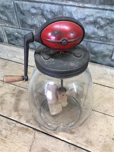 Butter churn - Dazey Butter Churn, Vintage 8 Quart, Red Football No 8 Tulip Glass Wood Paddle by The Old Grainery (8 quart...