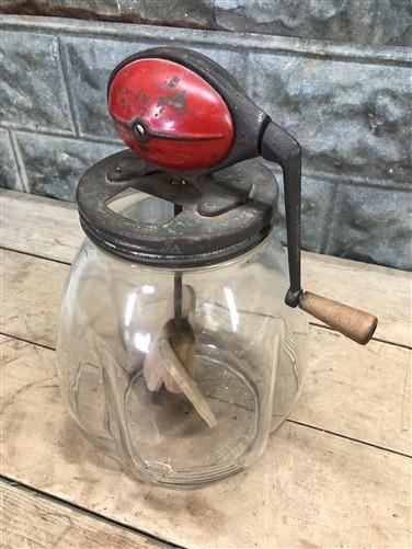 Butter churn - Dazey Butter Churn, Vintage 8 Quart, Red Football No 8 Tulip Glass Wood Paddle by The Old Grainery (8 quart...