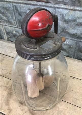 Butter churn - Dazey Butter Churn, Vintage 8 Quart, Red Football No 8 Tulip Glass Wood Paddle by The Old Grainery (8 quart...