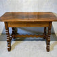 Lenox Shop Writing Table, Vintage 1930s Spanish Revival Carved Desk Trestle Base